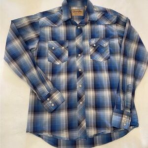 MEN'S WRANGLER RETRO® LONG SLEEVE PLAID  SNAP  2 POCKET WESTERN SHIRT | M